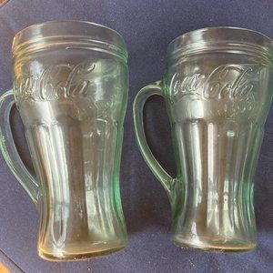 Pair of Coca-Cola Glasses with Handle